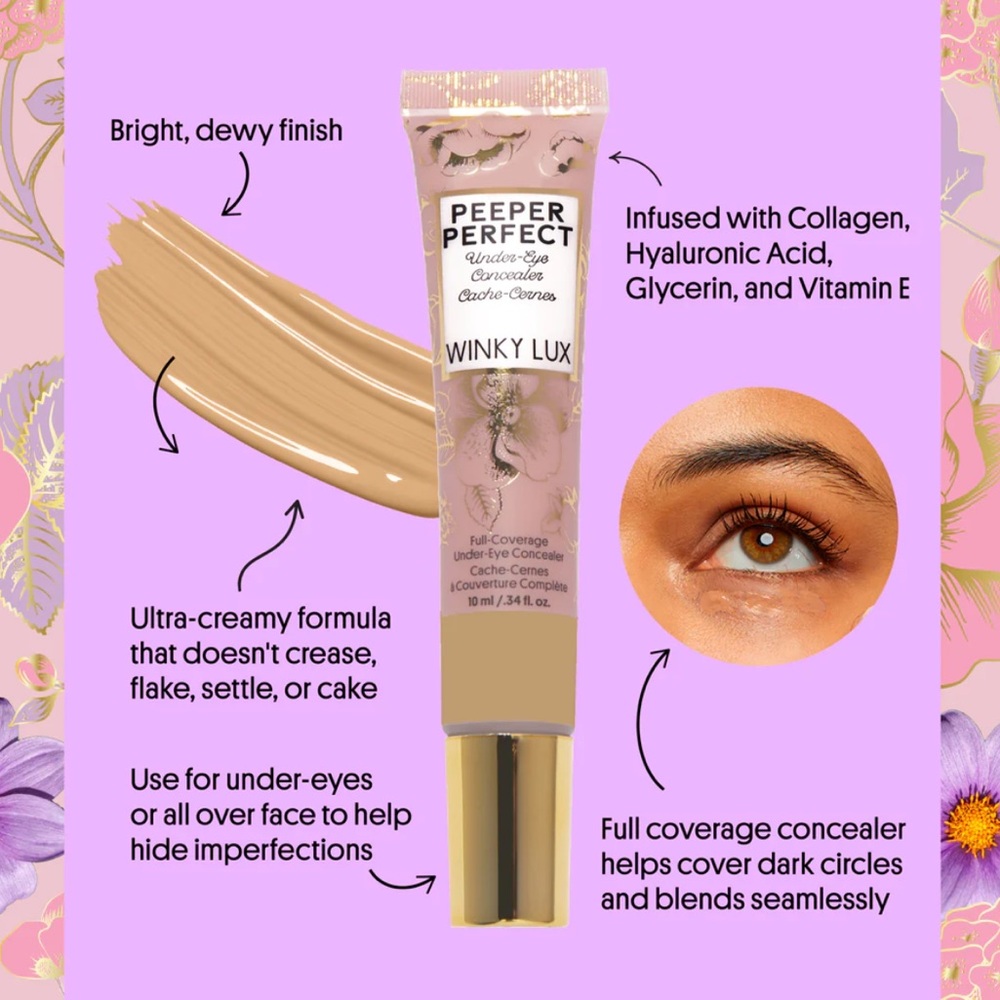 WINKY LUX Peeper Perfect Under Eye Concealer - Light Medium, NEW - Picture 6 of 8